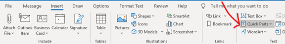 Outlook Quick Parts